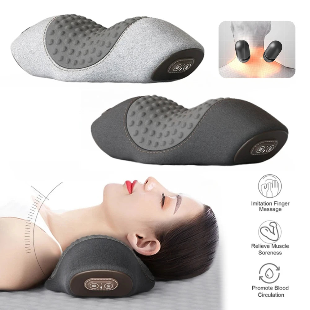 Cervical Neck Massager Pillow with Heat & Vibration