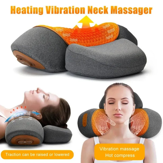 Cervical Neck Massager Pillow with Heat & Vibration