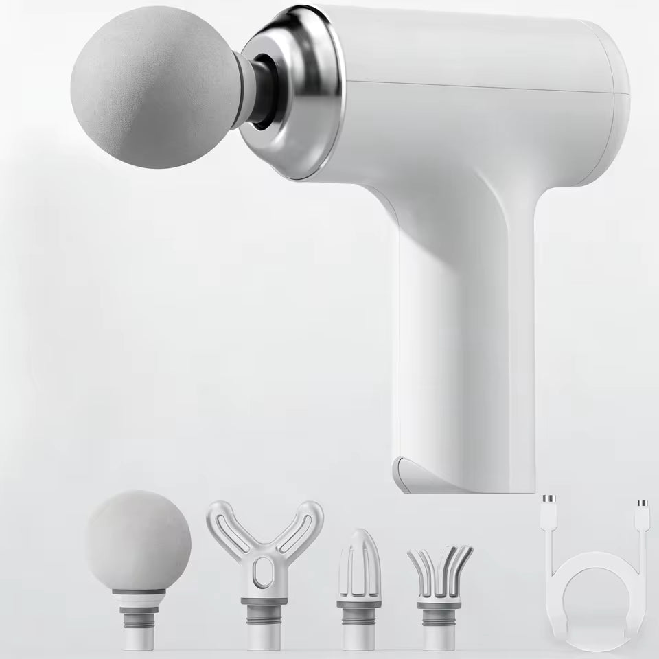 Portable Massage Gun — 4 Heads & LED Display