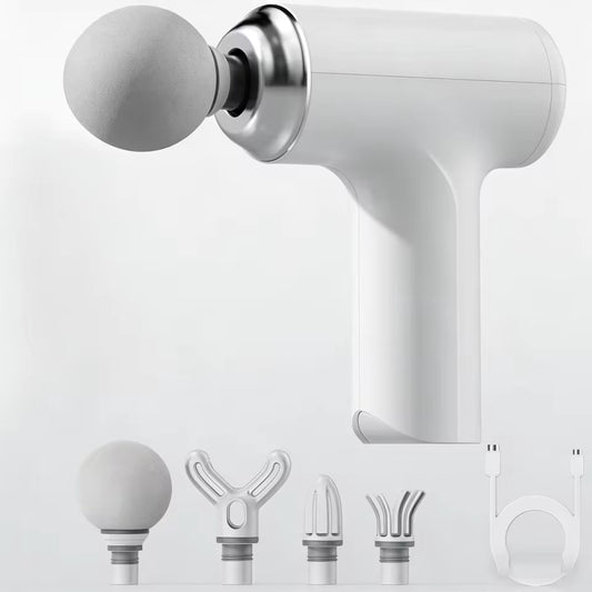Portable Massage Gun — 4 Heads & LED Display