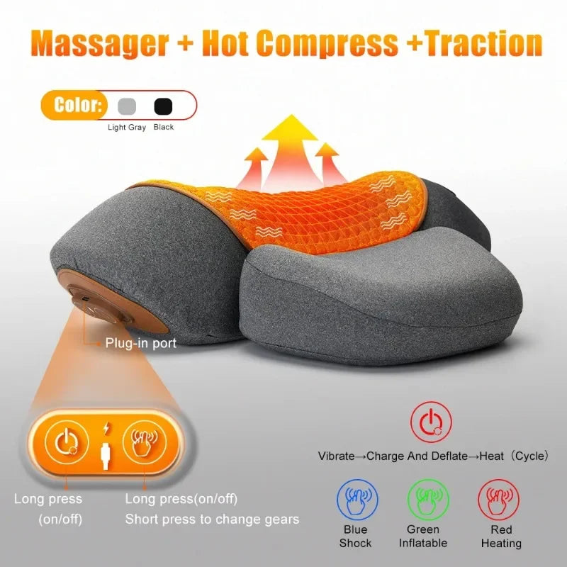 Cervical Neck Massager Pillow with Heat & Vibration