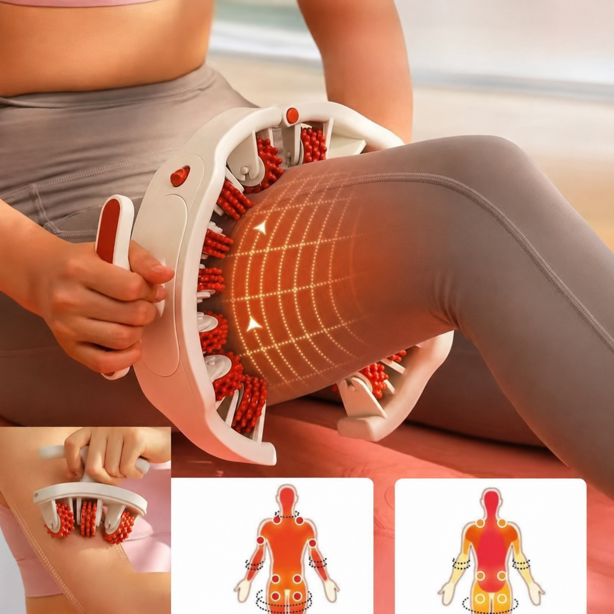 Multi-Zone Massage Roller with Detachable Handles
